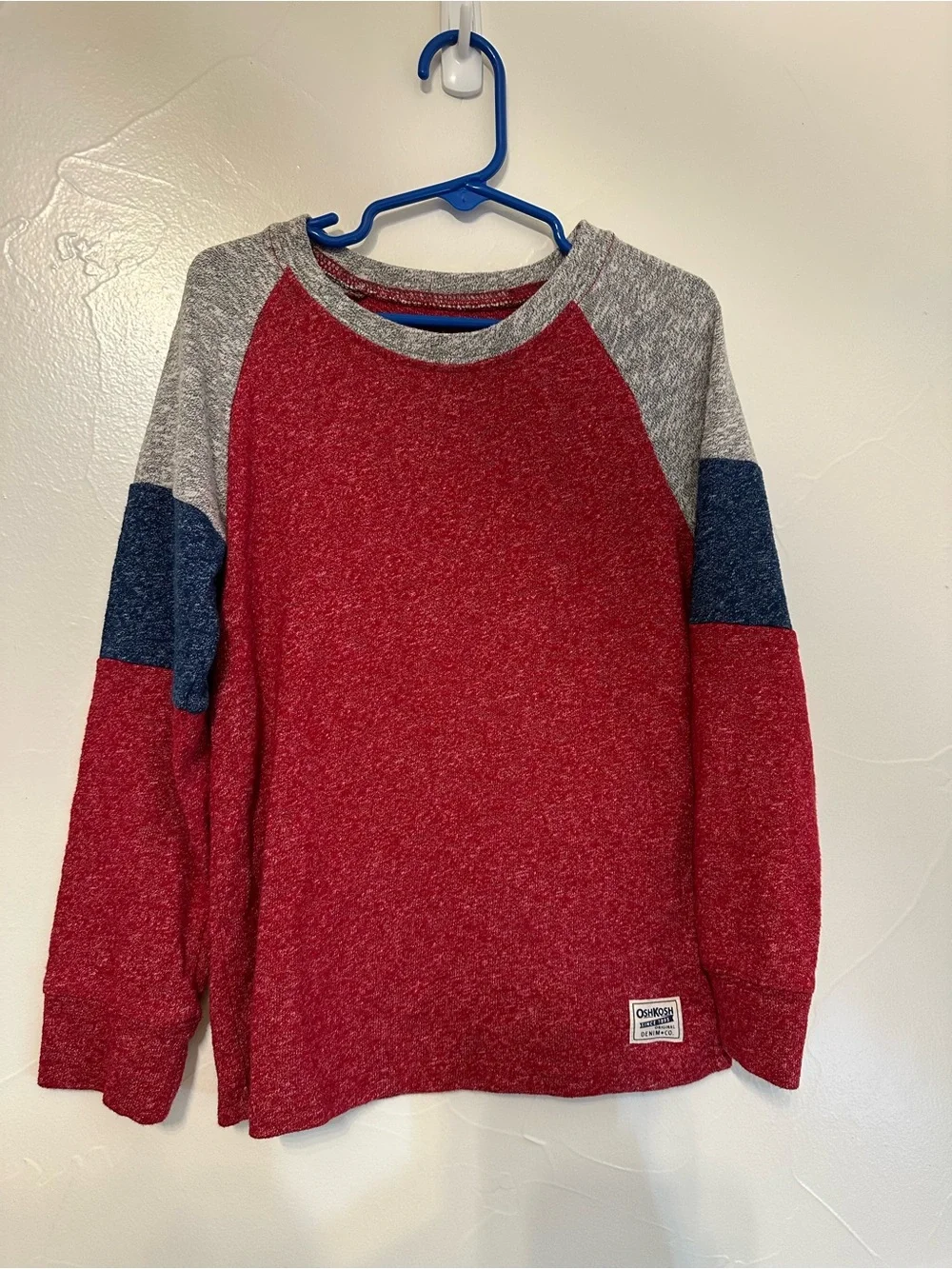 OshKosh B'gosh Red Heather Colorblock Crewneck Sweater